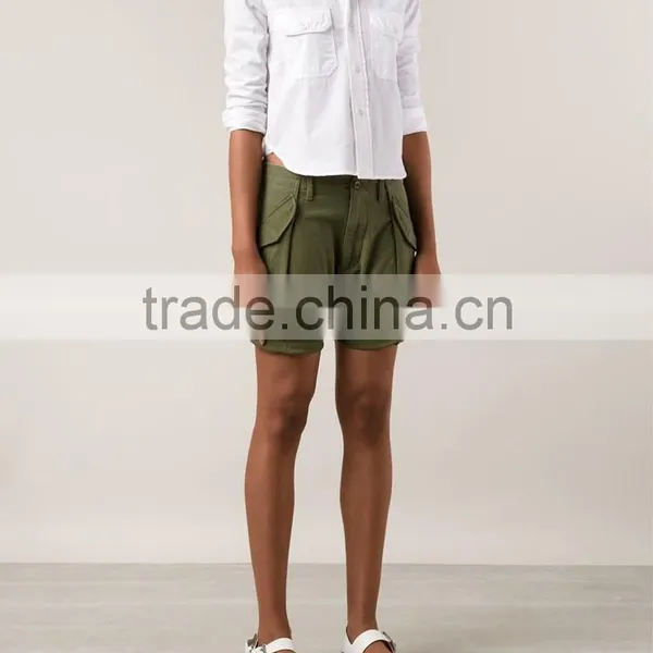 Army Green Women's Shorts photo-2