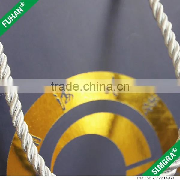 Factory Make Paper Shopping Bag With Gold Logo. photo-5
