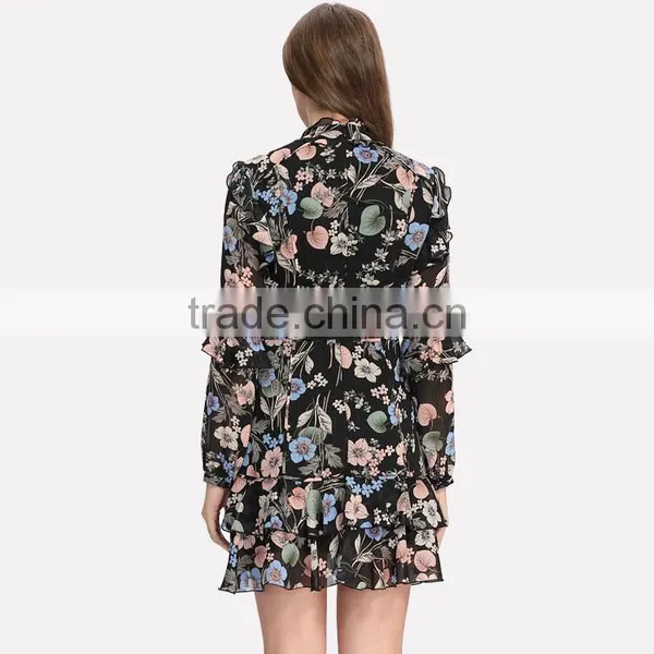 Guangzhou Designer One Piece Floral Midi Dresses for Women photo-5