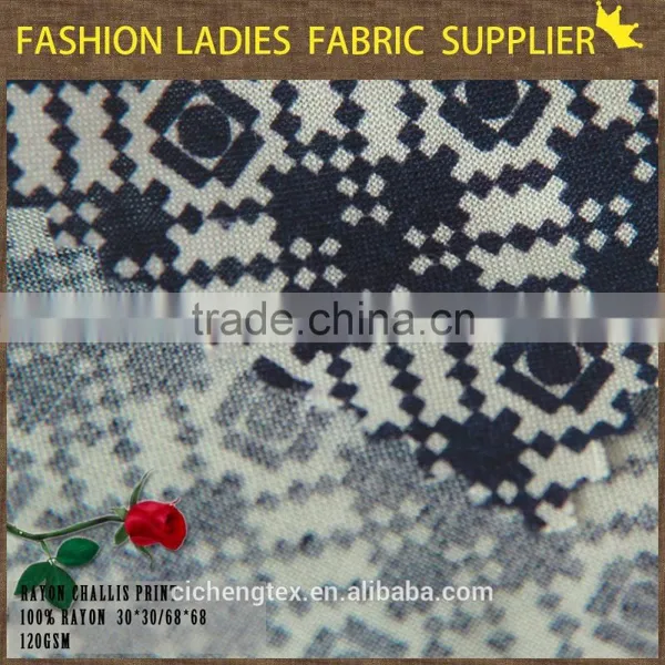 100% Printed Rayon Fabric Shaoxing Reactive Prints Fashion Woven Fabric for Lady Dress photo-6