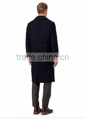 2014 Double-Breasted High Fashion Classical Design Black Lapel Slim Fit Mens Cashmere Men Coat photo-2