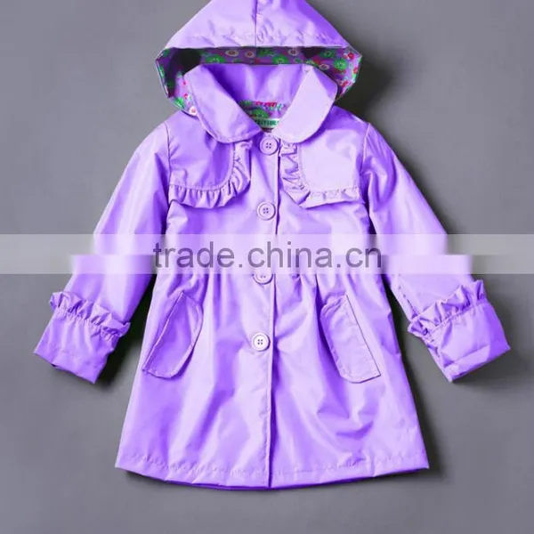 Zm50346b Autumn Kids Clothing Wholesale Pure Color Children Coat photo-4