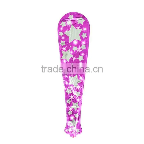 Aluminum Foil Balloons Party Decoration Baseball Bat Fuchsia Star Pattern photo-2