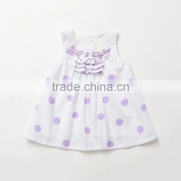 Custom Polka Dot Print Front Lace Sleeveless Undershirt for Girls photo-3