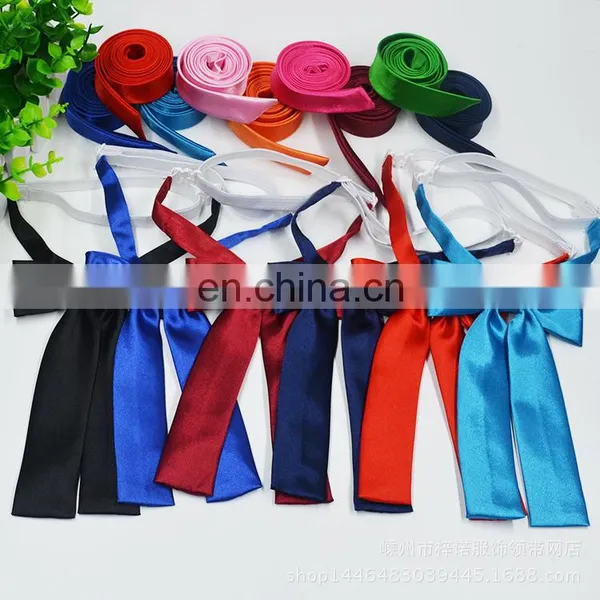 Black Silk Self Tie Bow Tie for Girls photo-4