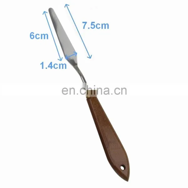 Brown Wooden Handle Steel Metal Palette Knife photo-2
