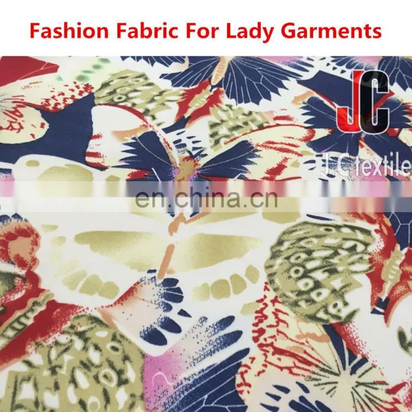 100 POLYESTER SILK SATEN STARMP PRINTING CHIFFON Women Fabric photo-2