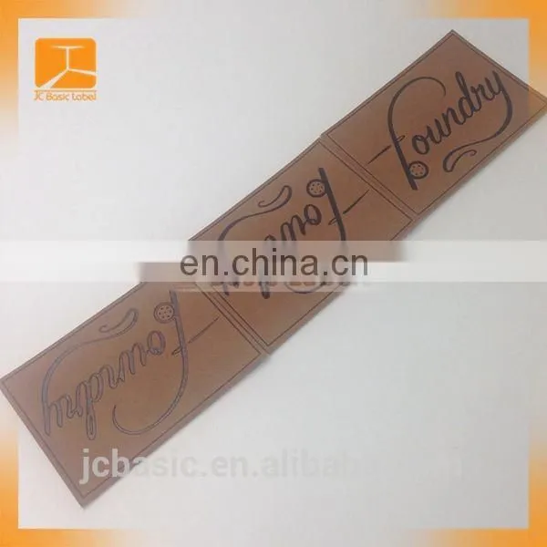 Pu Handmade Custom Metal Logo Leather Clothing Label for Garment photo-2