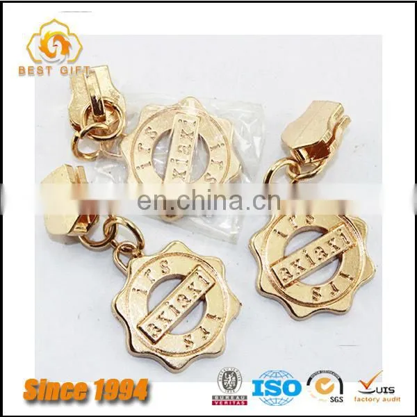 Wholesale Custom Cheap Hardware Accessories Jacket Gold Metal Bear Logo Zipper Sliders photo-5