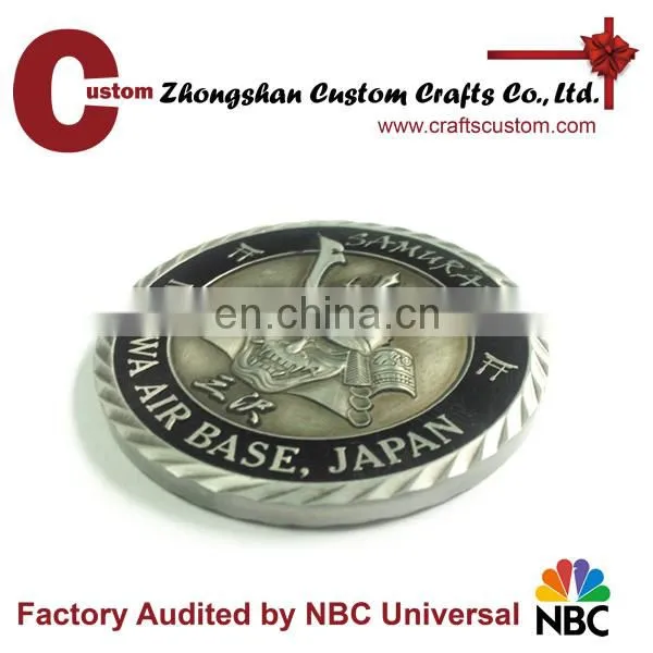 Custom Antique Silver Japan Knight Old Challenge Coin photo-3