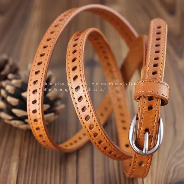 Fashionable Lady Genuine Cow Leather Woman Hollow Leather Belts photo-2