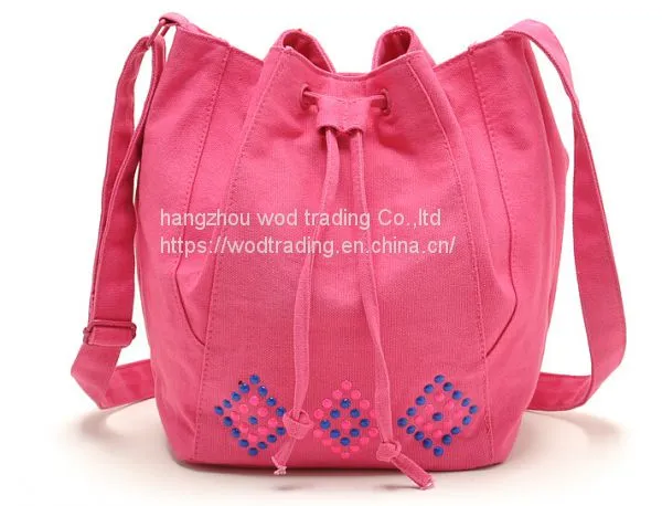 Pink Canvas Hobo Bag With Long Shoulder From China
