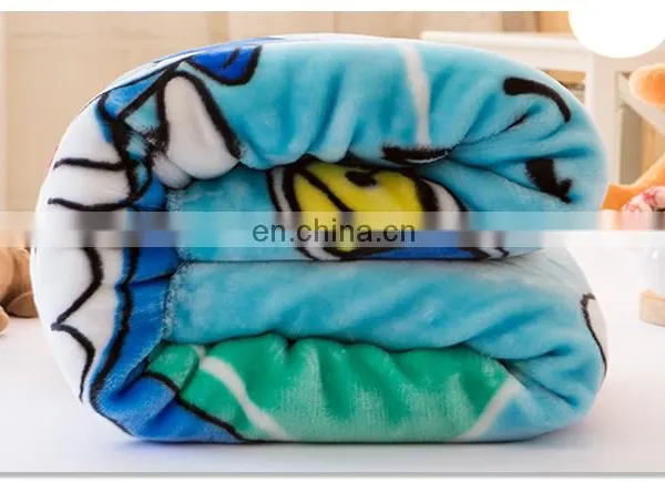 100%polyester Cheap Korean Fleece Knitted Custom Soft Printing Blanket photo-3