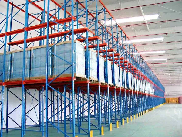 Drive Through Racking System Double Stacked Pallets Drive In Pallet Rack System