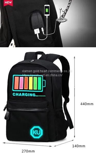 Intelligent Voice Control Dazzle Color Flashing Lights School Students Led Backpack Bag for Men and Women photo-2