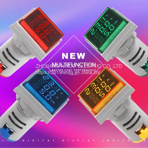 AC 0-100A AC V+A+HZ LED Traid Display 22mm Square Led Digital Panel Voltmeter and Ammeter Indicator Frequency Meter photo-4