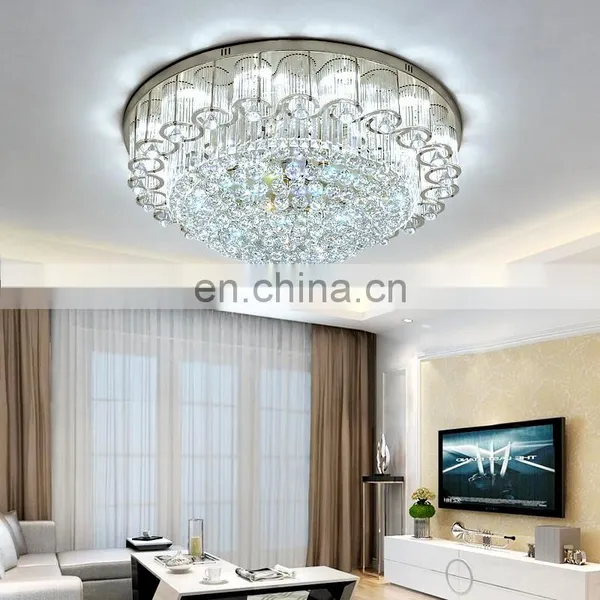 LED Crystal Ceiling Lights Modern Round Design Living Room Bedroom Hotel Lobby Suspended Ceiling Lighting photo-2