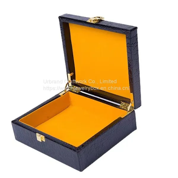 Custom Leather Spot Belt Box Crocodile Pattern High-end Gift Packaging Box Portable Gift Box Wooden Box photo-2