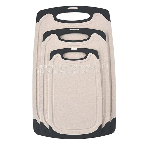 Eco-friendly BPA Free Wheat Straw Plastic Cutting Board Multifunctional Kitchen Non-slip Cutting Boards photo-2