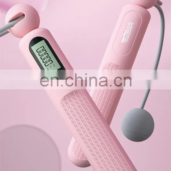 TEZEWA Unisex Skipping Rope Counting Cordless Jumping Rope Steel Wire Weighted For Adults photo-2