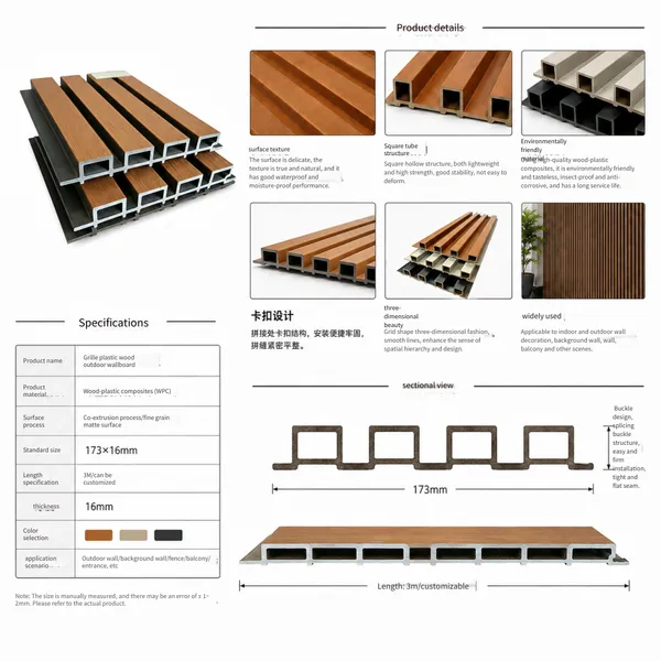 Factory Supply of Wood-plastic Exterior Wall Panels for Foreign Trade, Suitable for Outdoor Courtyards, Villas, and Gardens. Moisture-proof Outdoor Wood-plastic Wall Panels With Wood Grain photo-3