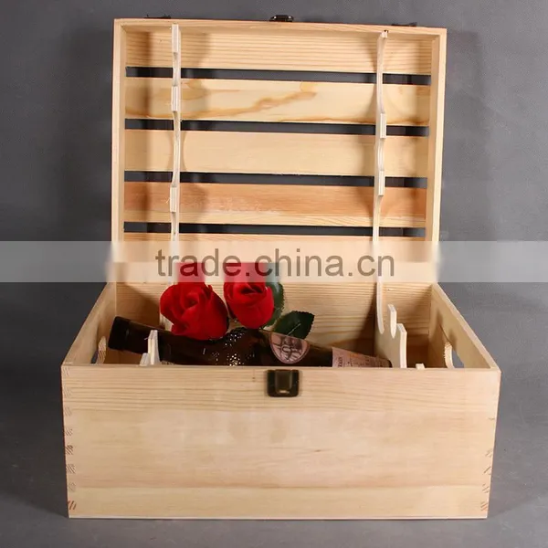 Natural Wood Wine Charm Packing Box For 6 Bottles photo-3