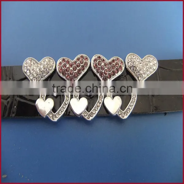 DIY 10mm Inner Width Heart Shaped Slide Charms Factory Direct Wholesale Zinc Alloy Accessories photo-6