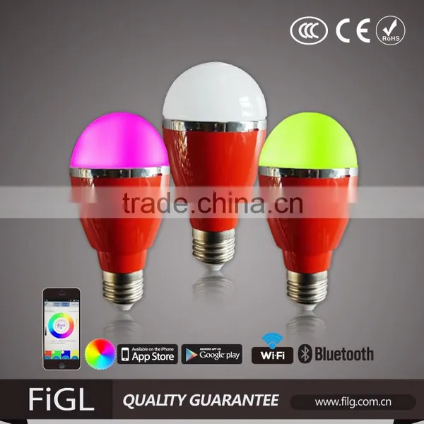 2015 new product bluetooth control e27 7w led bulb smart lighting/internet