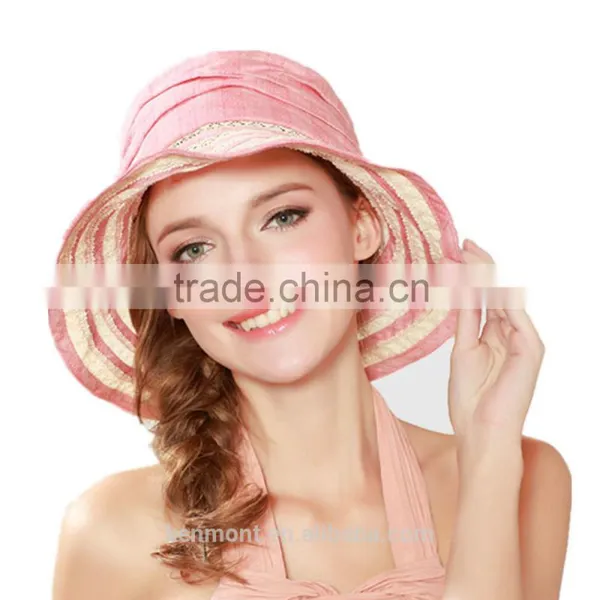 Branded Wholesale Folding Wide Brim Floppy Straw Hat