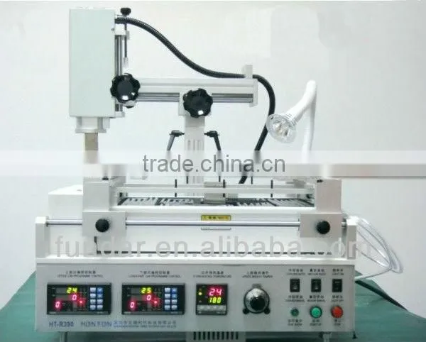 Cost low HT 390 3 temperature zones hot air infrared heating bga rework station for laptop motherboard