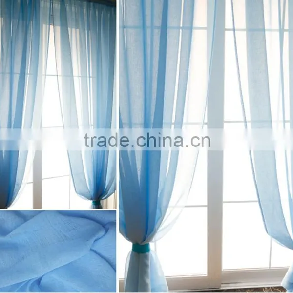 Plain Coloured Polyester Linen Curtain Fabric photo-3