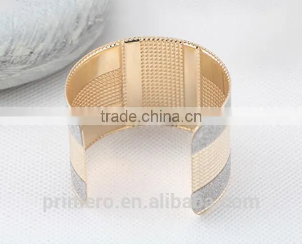 Fashion Cuff Bangles Exaggerated Gold Color With Matte Bracelets New Jewerly photo-5