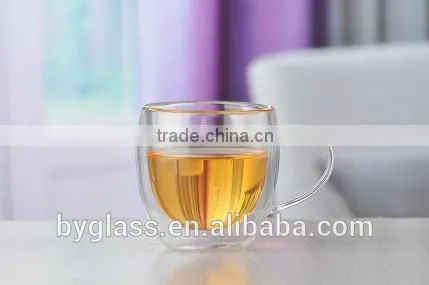 350ml Handmade Borosilicate Double Wall Glass Coffee Cup photo-2