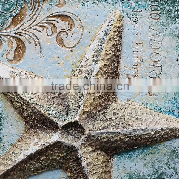 Modern Beautiful Shell Home Decor With Frame Seascape Painting photo-5