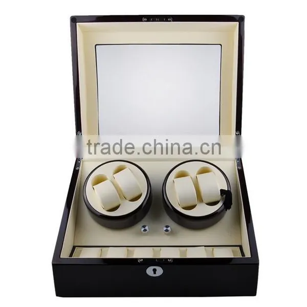 4 Slot Volta Personalized Glossy Wood Watch Winder Box photo-2