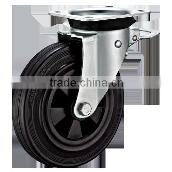 Garbage Bin Casters With Black Rubber Wheels