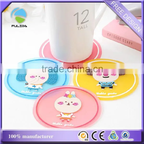 10cm Colorful Market Gifts Round Transparent Rubber Silicone Beer Holder Coaster photo-3