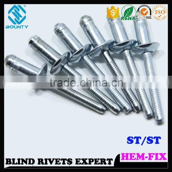 HIGH QUALITY FACTORY STRUCTURAL ANTI VIBRATION STEEL CSK HEAD HEM-LOCK POP RIVET photo-3