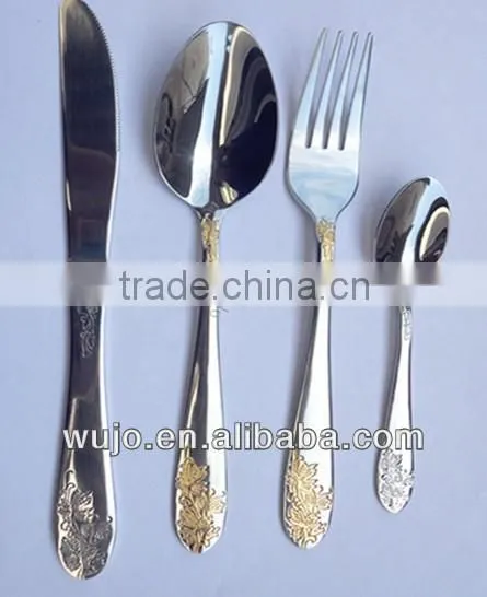 Stainless Steel Cutlery With Gold Plated