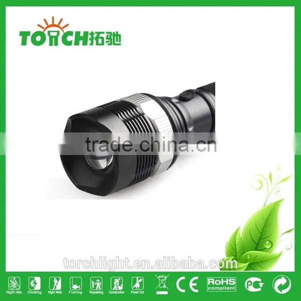 High Power Flashlight Recargable 3 Modes XPE LED Flashlight Emergency Zoomable Flashlight 1*18650/3*AAA Battery for Camping photo-2