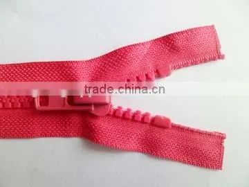 8# Plastic Resin Zipper Two Way Open End Double Slider Zipper Winter Coate Zipper Slider photo-2
