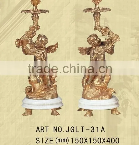 A Pair of Imitation Gold Plated Brass " Naughty Boy"Candle Holder JGLT-31A