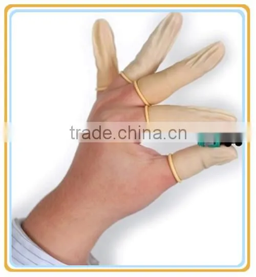 Yellow ESD Powder Free Cleanroom Latex Finger Cot photo-6