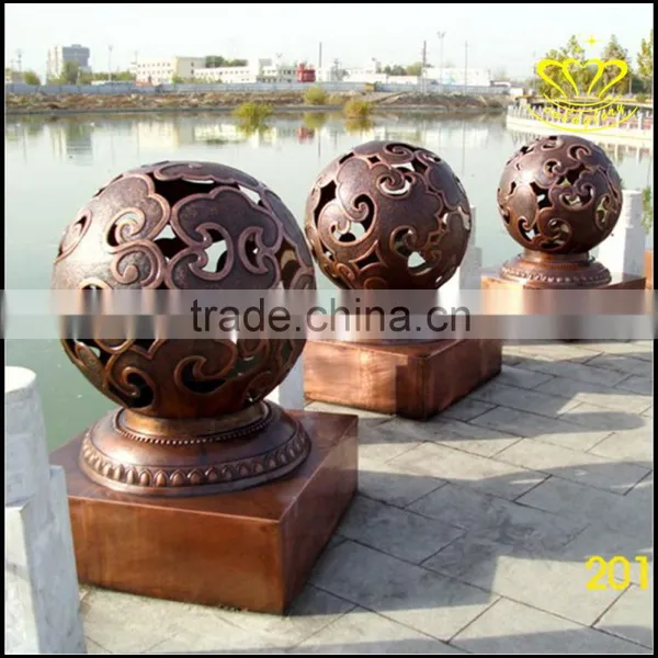 Upscale Mall Theme Bronze Sculpture Square Stainless Steel Hollow Ball Art photo-6