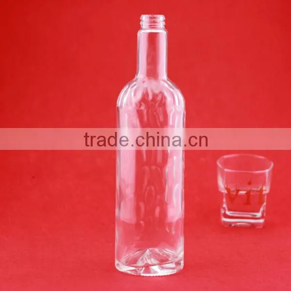 Bulk Wholesale Cheap Cylindrical Glass Bottles Frosted Round Bottles Liquor Bottles Transparent photo-5