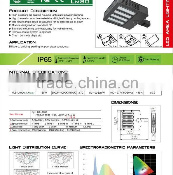 150W Led Shoe Box For Tennis Court UL ETL DLC Approval photo-3