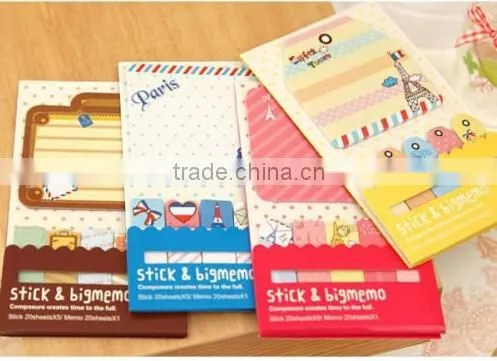 Cute 1+5 Sticker Bookmark Marker Memo Flags Index Pad Tab Sticky Notes photo-2