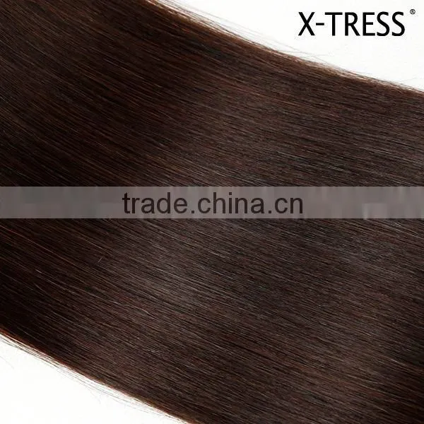 18inch 2# Newest Natural Black Silk Straight Indian Human Hair Double Layer Machine Made Weft Weaving photo-5