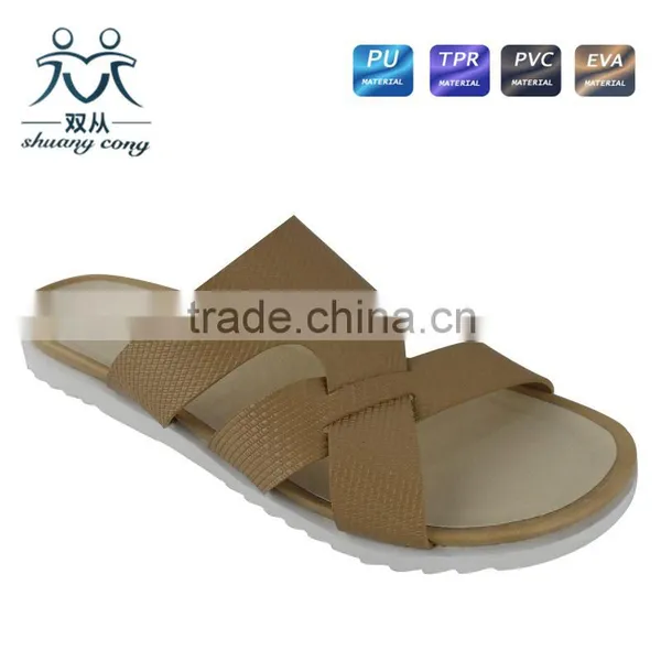New Fashion PU Lining Cross Strap Ladies Slipper and Shoes photo-4