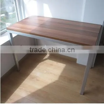 Computer Or Tea Or Studying Or Dining Table With Steel Legs And Wooden Table Top photo-3